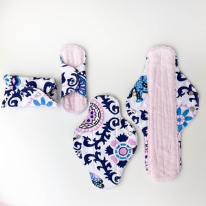 Organic cotton sanitary cloth pads with wings, reusable CSP panty liner, breathable sanitary napkins, eco friendly memstrual pads