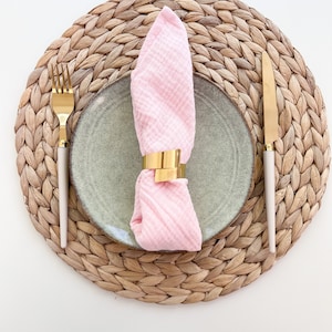 Reusable table napkins for every life event, organic cloth napkins made of double gauze muslin cotton, zero waste table linen set