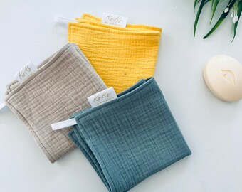 Gesichtsreinigungstücher Aus 100% Baumwolle, Wiederverwendbare Musselin-Tücher, 10 Stück, 30x30 Cm, Für Make-up-Entfernung & Peeling