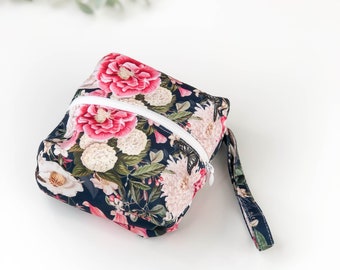 Porta compresas de tela discreto y bonito, envoltorio de higiene femenina lavable, bolsa húmeda para compresas menstruales, protectores diarios y servilletas