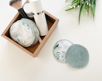 Bambou et coton ronds de maquillage, tampons, réutilisables lavables, respectueux de l'environnement, tampons de forme ronde, cadeaux démaquillants pour elle, nettoyage du visage