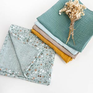 Tovaglioli di stoffa in cotone biologico, salviette di mussola riutilizzabili, decorazioni da tavola boho per Pasqua, tovaglie per il diserbo primaverile/estivo