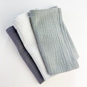 Servilletas de tela orgánicas de muselina de algodón de doble gasa, juego de servilletas para bodas, cuadrados de muselina