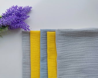 Serviettes de table en mousseline de coton double gaze, carrés de mousseline de mariage, serviettes en tissu biologique