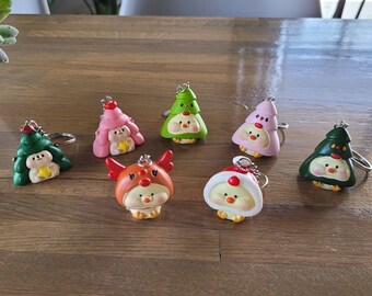 Christmas key chains, Christmas hedgehog, Christmas chicken, Christmas accessories, Christmas keyrings