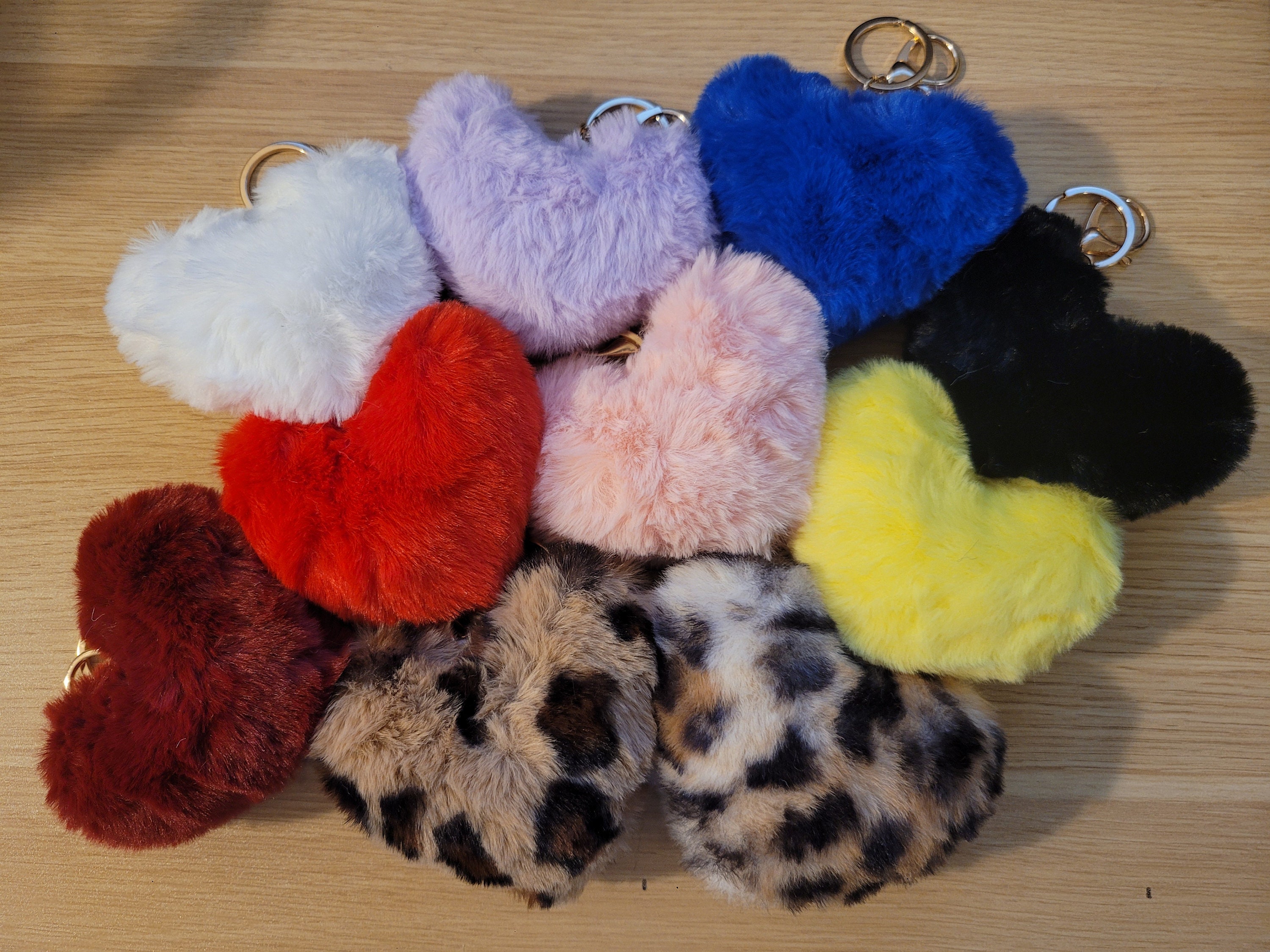 HOTOOLME 20 Pieces Colorful Faux Fur Pom Poms Balls with Elastic Loop Fur Pompoms for Hats Gloves Keychains Bags Charms (10 Bright