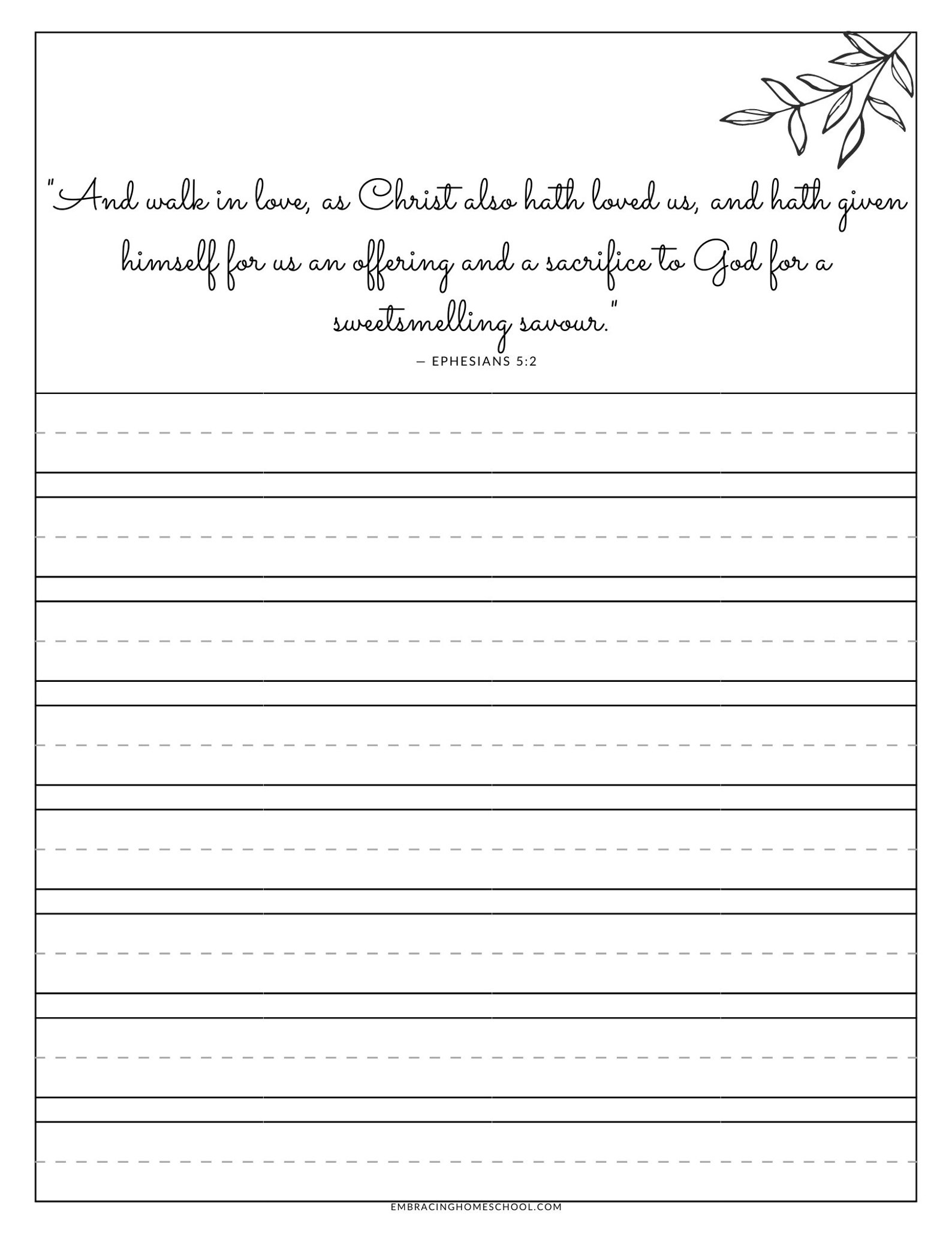 CURSIVE Copywork Printables Delightfully Written Bible | Etsy