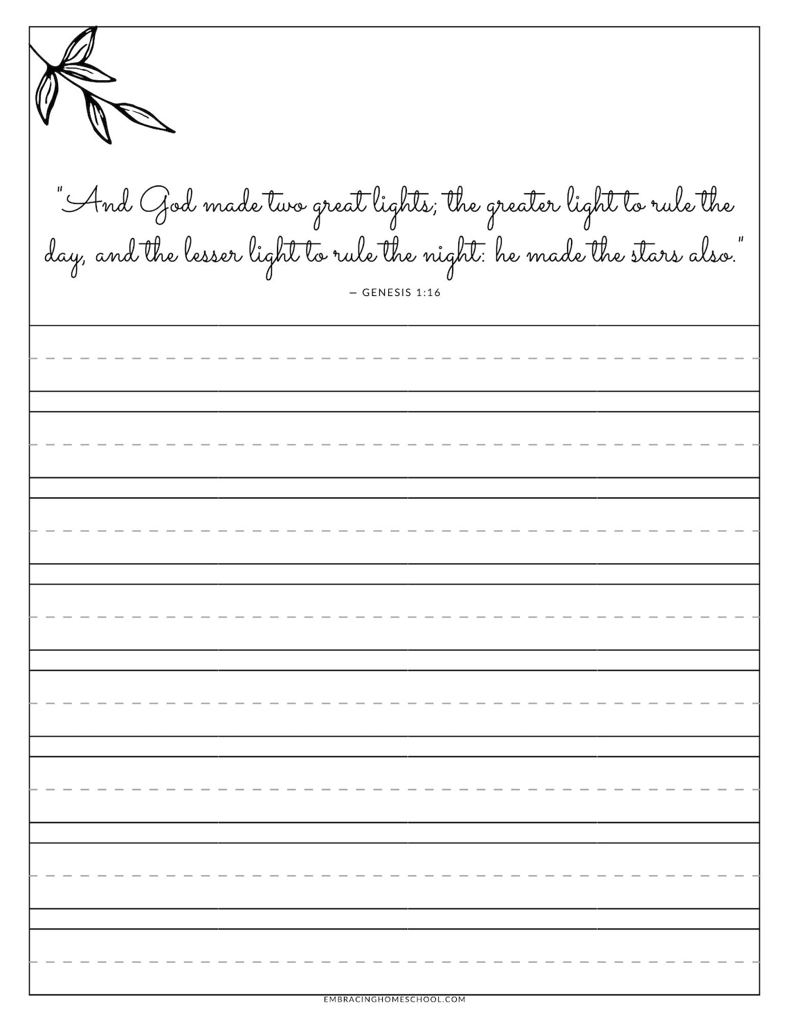 CURSIVE Copywork Printables Delightfully Written Bible Etsy