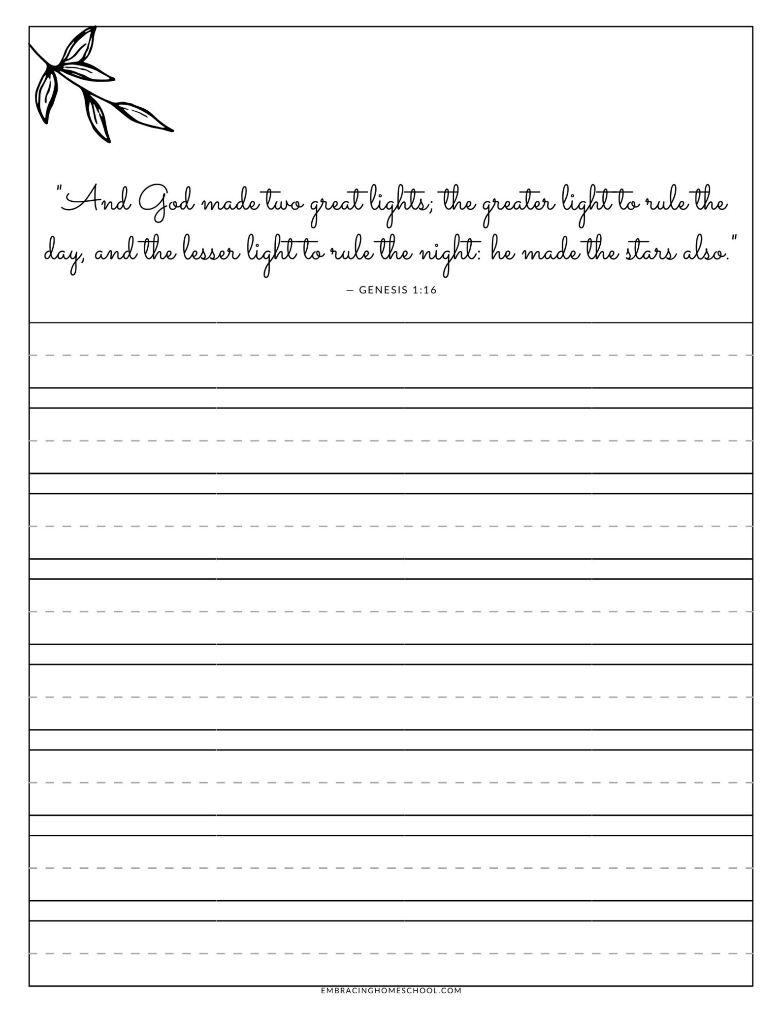 CURSIVE Copywork Printables Delightfully Written Bible | Etsy