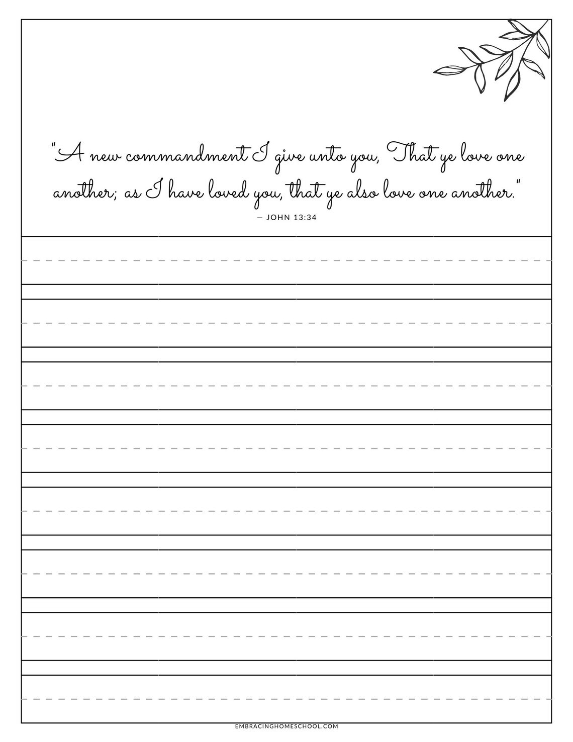 CURSIVE Copywork Printables Delightfully Written Bible | Etsy