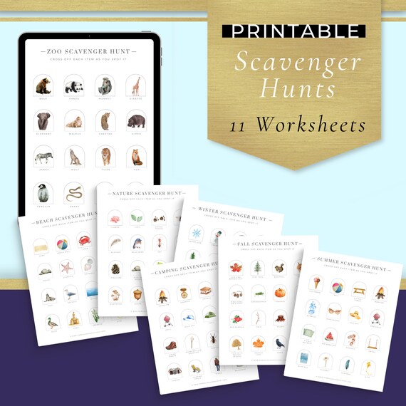 Scavenger Hunt Printable Pack 11 Printable Pages Nature | Etsy