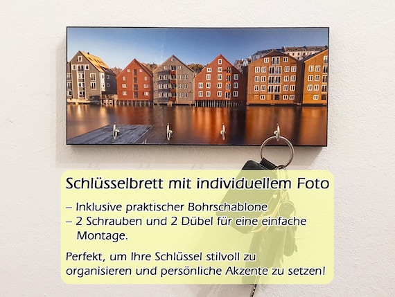 Personalized key board made of MDF wood with high-gloss print, can be printed with your own photo, ideal photo gift for birthday & Father's Day