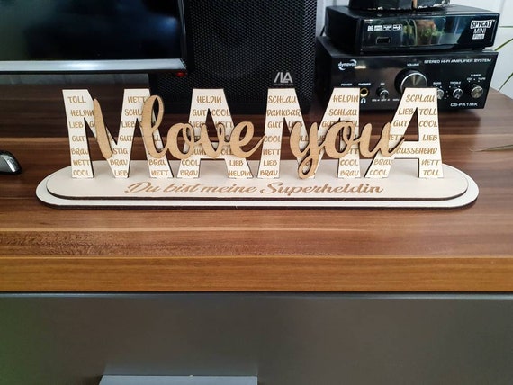 Birthday Gift Wooden Sign Best Mom Mother Decorative Keepsake Custom Laser Engraving Name Birthday Christmas Mother's Day