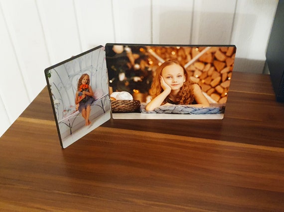 Hardboard double photo panel | Personal gifts for family & partner, gift for parents, boyfriend and girlfriend, photo stand wood