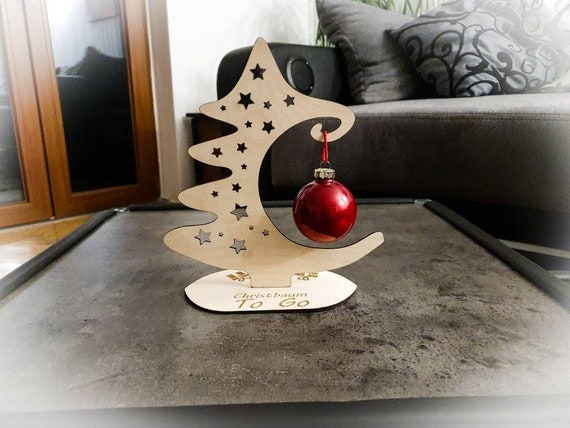 Personalized Wooden Christmas Tree - Portable Christmas Decoration | Individual Wooden Christmas Gift for Teachers, Employees & Home