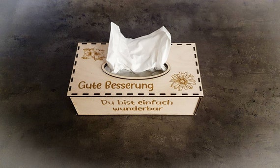 Individually customizable birch wood tissue box: Stylish and elegant storage for tissues with enough space -