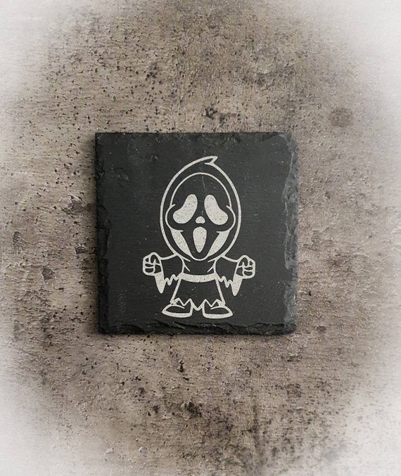 Slate coasters Halloween - Handmade table decoration with anti-slip for your Halloween party - Unique slate gift idea
