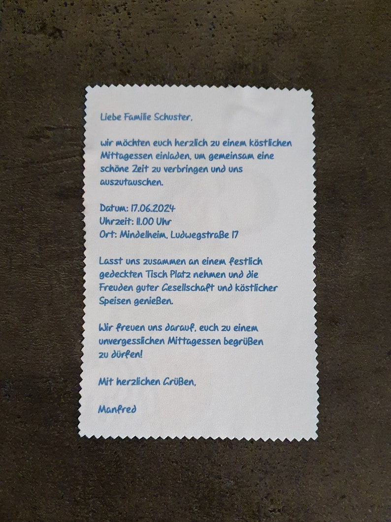 Personalisiertes Brillenputztuch mit Foto & Text – Mikrofasertuch als Gutschein-Geschenk, Glasreinigungstuch für Brille, Handy, 15x18 cm bild 7