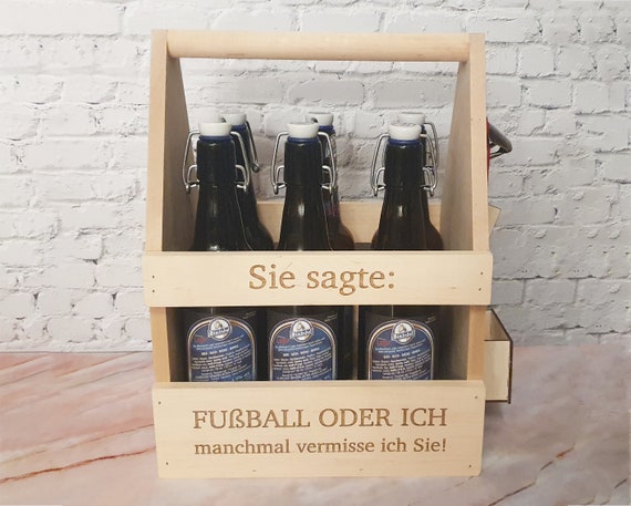 Personalized solid bottle carrier football edition EM 2024 Germany beer carrier public viewing gift football European Championship