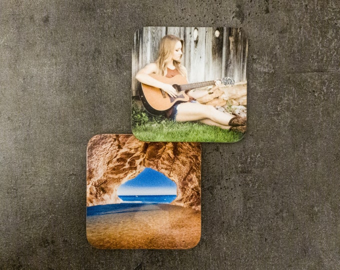 Personalized Coasters for Glasses | Immortalize your favorite moments with your own photo | Size: 90x90mm | made of high-quality hard fiber