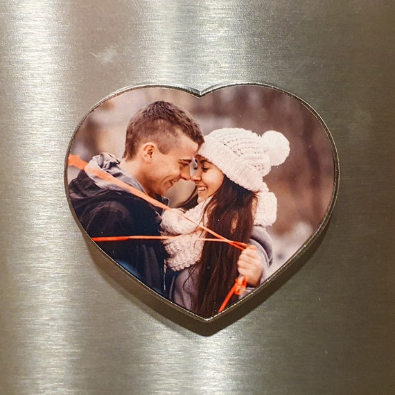 Personalized heart fridge magnet with your own photo photo as a magnet gift for friends girlfriend anniversary Christmas gift