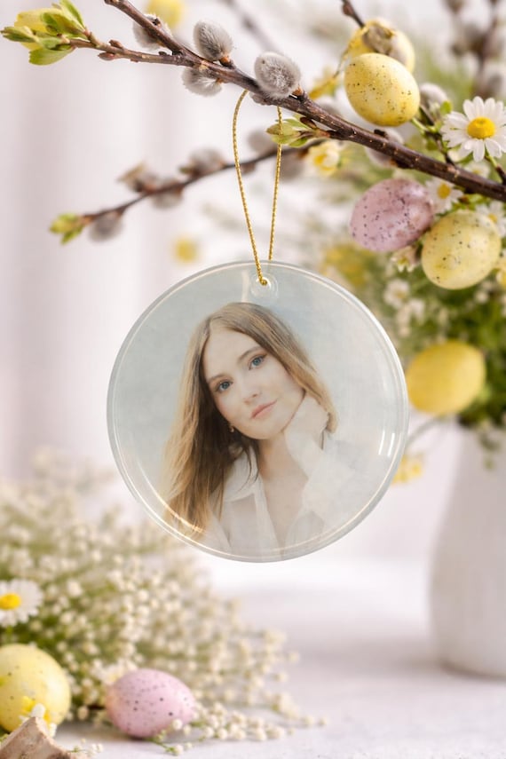 Personalized glass pendant with photo, photo ornament, window decoration, Christmas ornament, Christmas tree decoration, gift