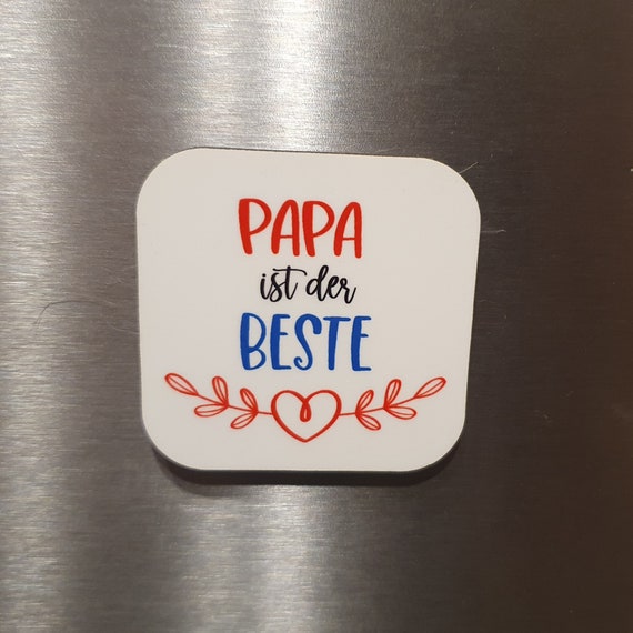 Fridge magnet made of high-quality MDF wood: 10 different sayings for your dad on 5 x 5 cm - the ideal gift for every occasion