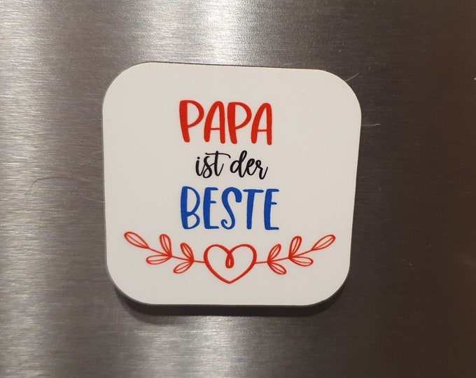 Fridge magnet made of high-quality MDF wood: 10 different sayings for your dad on 5 x 5 cm - the ideal gift for every occasion