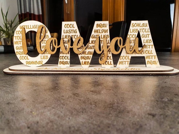 Birthday gift grandma personalizable wooden sign high quality best grandma custom laser engraving special occasion birthday Christmas
