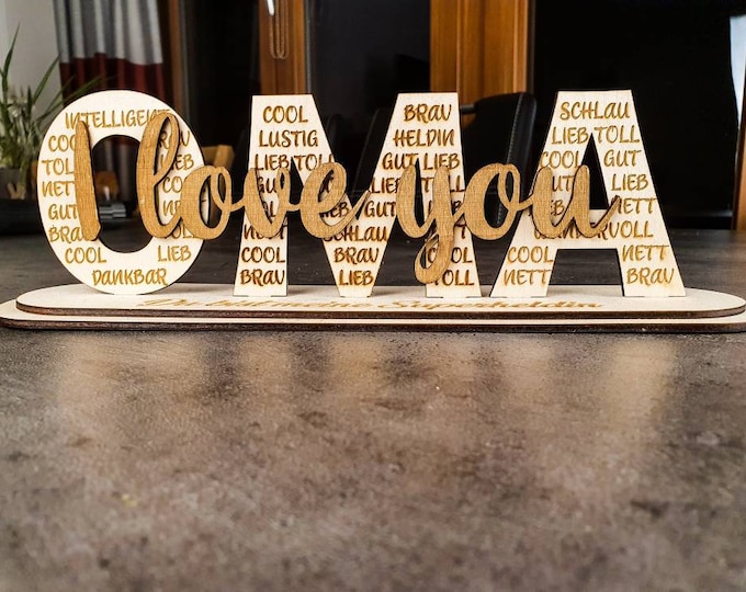 Grandma to stand up: Personalized wooden sign with individual engraving and loving messages - ideal gift for special occasions