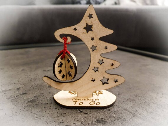Personalized Wooden Christmas Tree - Portable Christmas Decoration | Individual Wooden Christmas Gift for Teachers, Employees & Home
