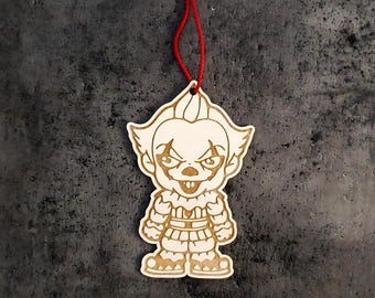 Gruselige Halloween Anhänger aus Holz – Birkensperrholz 3mm mit roter Kordel | 5 Motive | Tür- & Fensterdeko Indoor | Fensterdeko Halloween