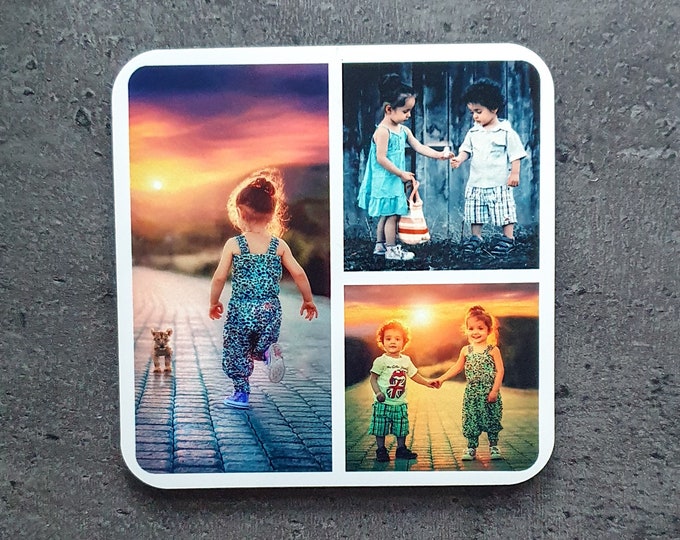 Personalizable photo wooden coasters with name custom engraving coffee tea glass coaster gift wedding housewarming farewell gift