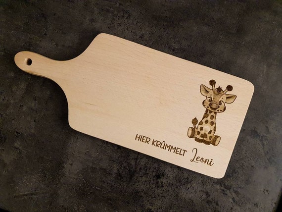 Magical children's cutting board with personalizable name - breakfast board christening gifts birth baby wooden board with engraving christening gift