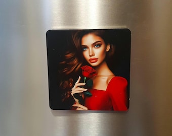 Personalisierter Kühlschrankmagnet mit Foto | Aluminium Fotomagnet 10x10 | UV-beständig & kratzfest | Geschenk Mama Papa Hochzeit für Paare!