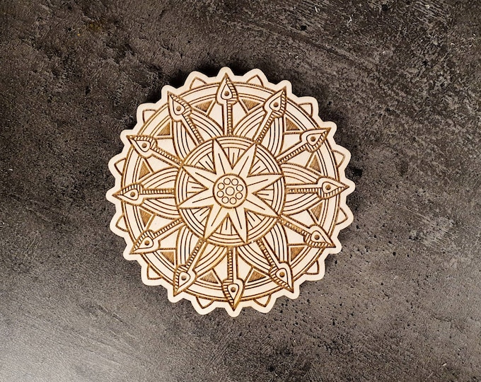 Welcome the magic of mandala coasters: Practical set of 2 made of 11x 11 cm birch plywood and felt - timeless gift for your loved ones