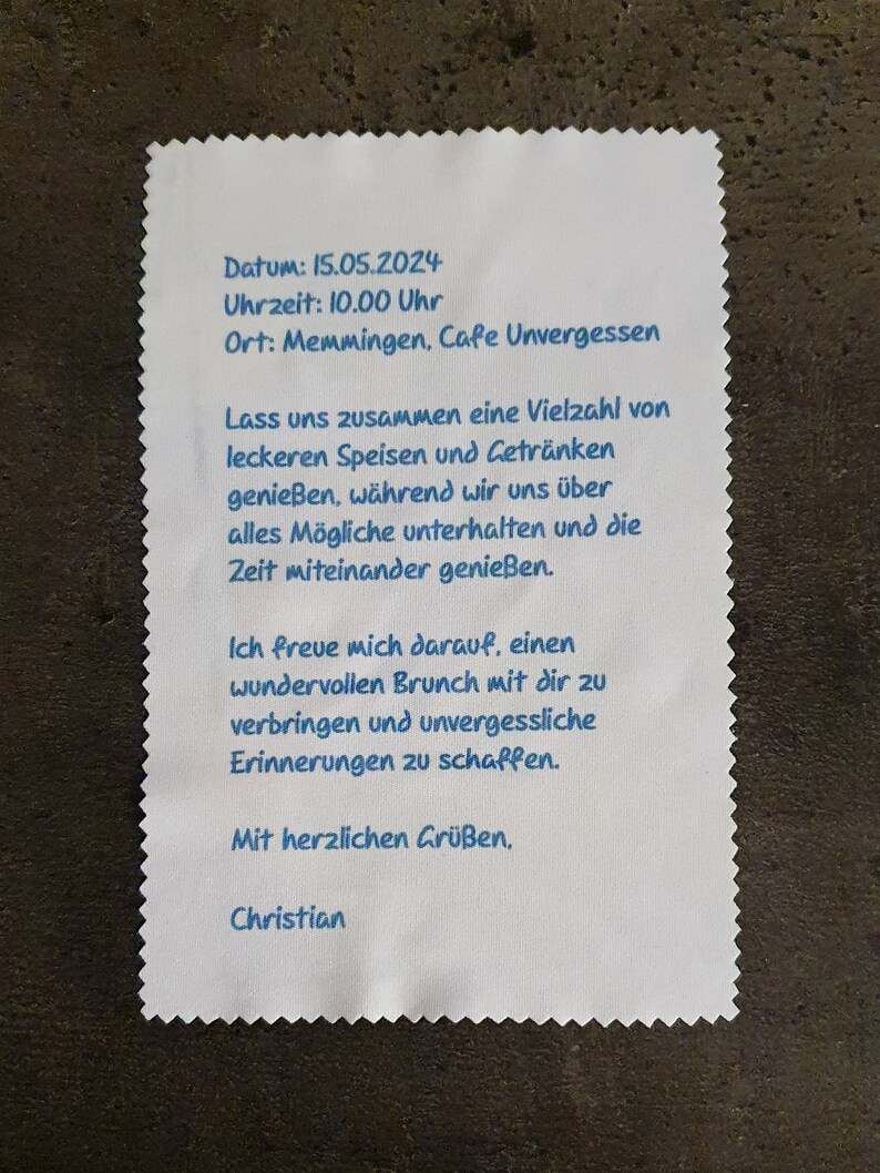 Personalisiertes Brillenputztuch mit Foto & Text – Mikrofasertuch als Gutschein-Geschenk, Glasreinigungstuch für Brille, Handy, 15x18 cm bild 8