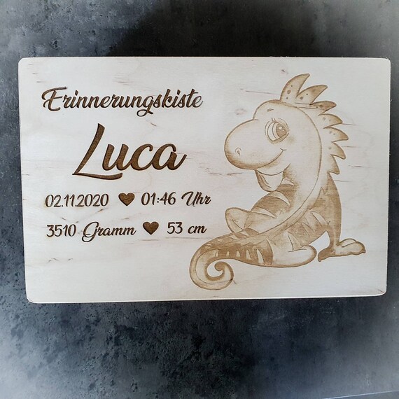 Personalized Baby Memory Box Wood - Individual Baby Box with Engraving, Gift for Birth or Baptism - Personalized Baby Gift