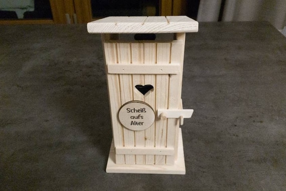 Toilet house for liquor, beer and gin: Original, unique gift & extraordinary surprise - High-quality spruce wood