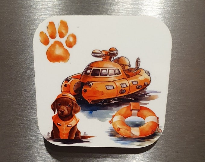 Creative magnet world for children: Fridge magnets 5 x 5 cm with cute dog motifs made of MDF wood - Perfect gift for little explorers