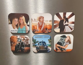 Personalisierter Fotomagnet 5x5cm aus MDF – Kühlschrankmagnet mit eigenem Foto u. Text | Reiseerinnerung, Geschenk Tierliebhaber, Papa & Oma