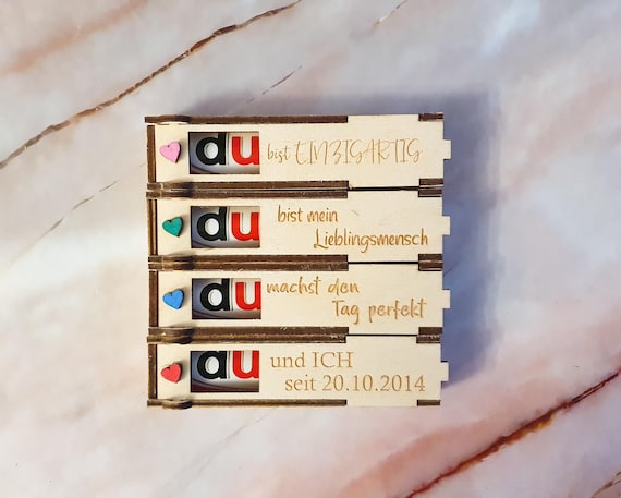 Personalized engraved Duplo gift box gift wrapping chocolate small gift, anniversary gift, wooden box guest gift