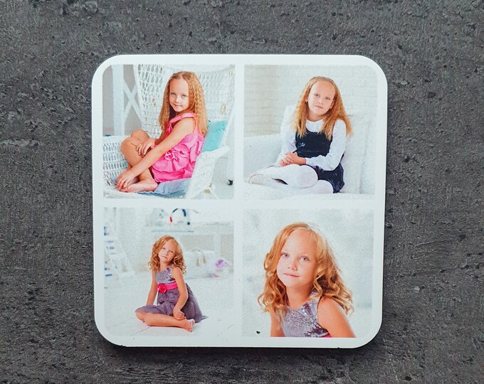 Personalizable photo wooden coasters high gloss with name custom engraving glass coaster gift wedding housewarming farewell gift