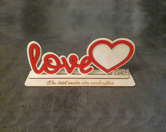 Personalized wooden sign 'Love' - the impressive gift for special occasions! Ideal as a wedding gift or for Valentine's Day
