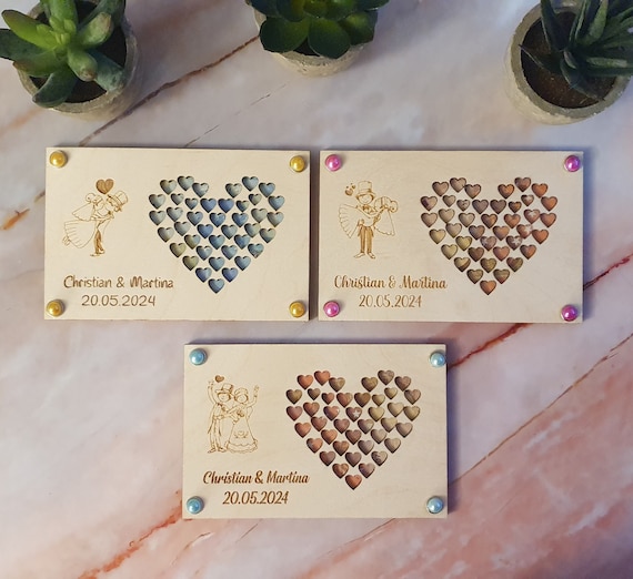 Personalisierbare Hochzeit Holz-Geschenkkarte Geldgeschenk mit Namen Brautpaar Hochzeitsgeschenk nachhaltig Geschenkidee Geschenkverpackung