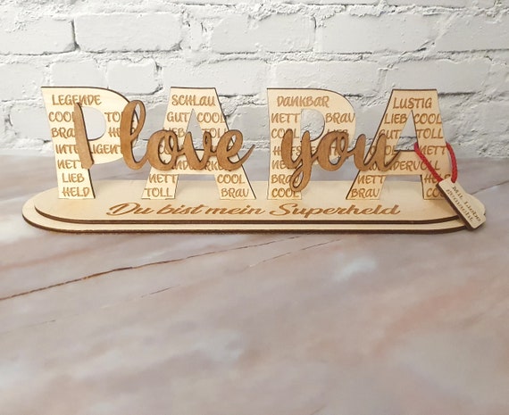 Personalized wooden sign Dad – Unique birthday gift for Dad, engraved decoration & Father’s Day gift with individual engraving