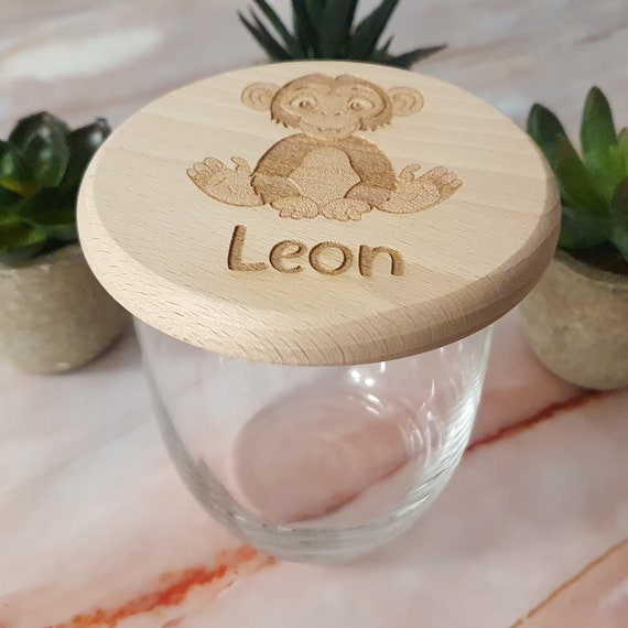 Personalized drink cover with animal motif - cute table decoration & insect protection | FSC-certified gift with engraving for children