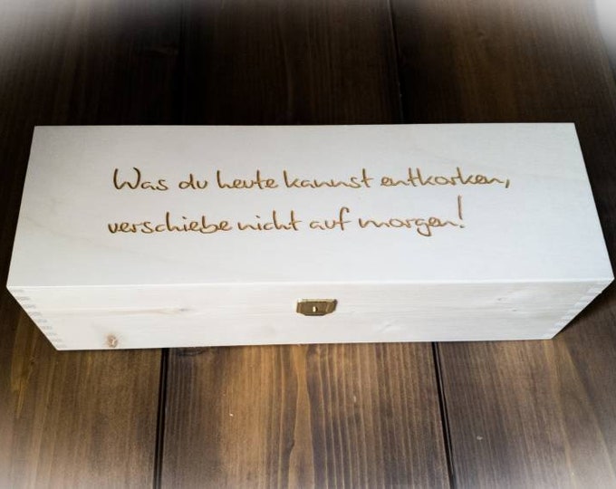 Personalized wine box. The stylish gift idea for wine and champagne lovers! Internal dimensions: 340 x 100 x 100 mm, PEFC eco-label