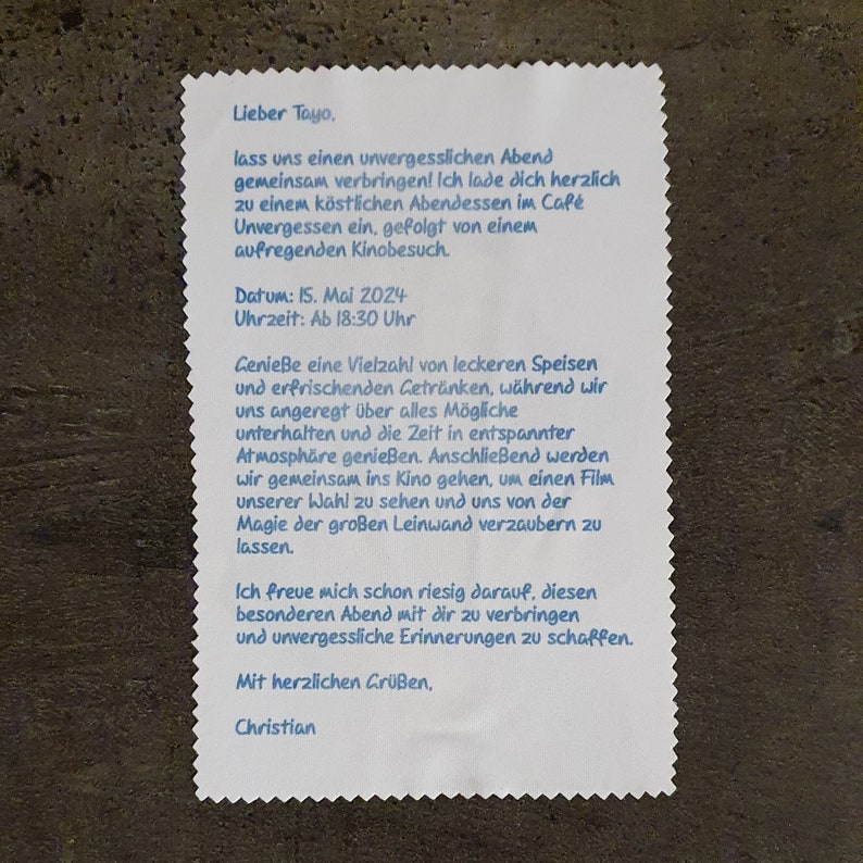 Personalisiertes Brillenputztuch mit Foto & Text – Mikrofasertuch als Gutschein-Geschenk, Glasreinigungstuch für Brille, Handy, 15x18 cm bild 6