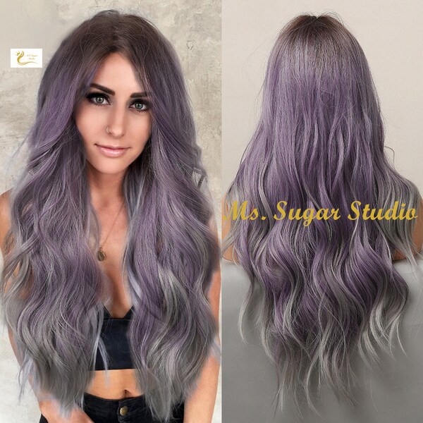 Purple Ombre Wig Etsy